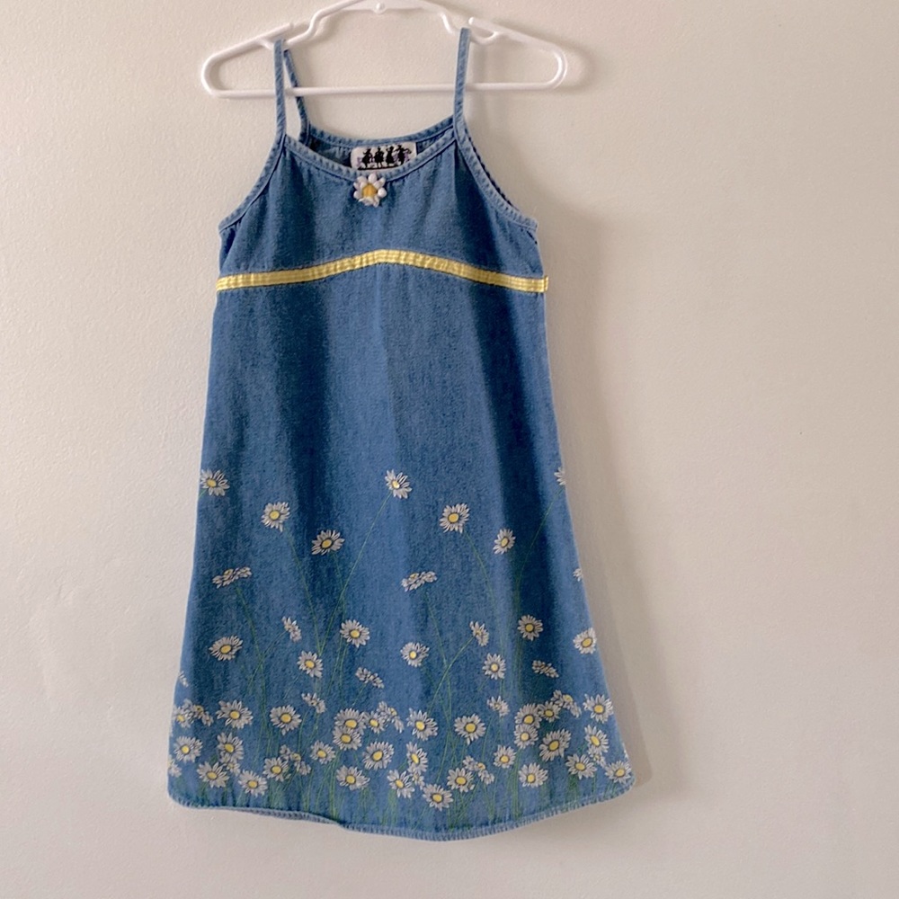 Zoey vintage girls daisy denim dress